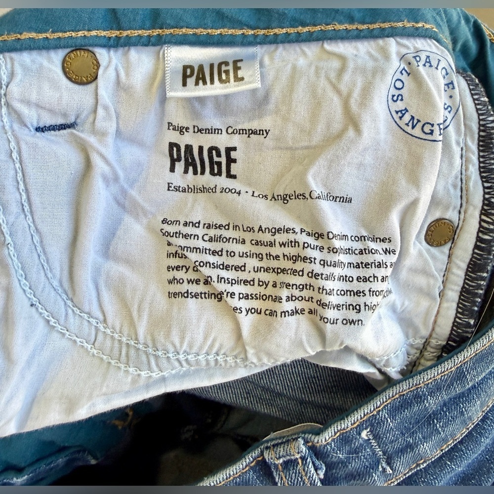 PAIGE Skyline Ankle Peg Jeans Blue Mid Rise Stretch Denim - Picture 6 of 8